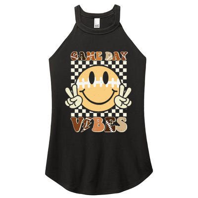 Funny Face American Football Game Day Vibes Sport Women Girl Women's Perfect Tri Rocker Tank