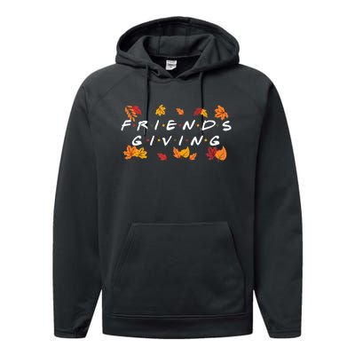 Friendsgiving Fall Autumn Friends & Family Thanksgiving Performance Fleece Hoodie