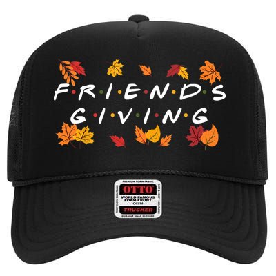 Friendsgiving Fall Autumn Friends & Family Thanksgiving High Crown Mesh Back Trucker Hat