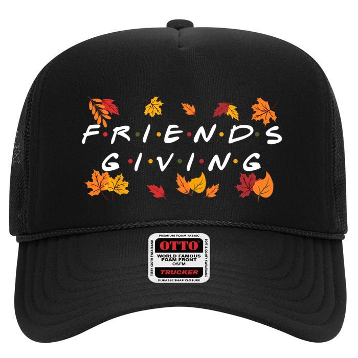 Friendsgiving Fall Autumn Friends & Family Thanksgiving High Crown Mesh Back Trucker Hat