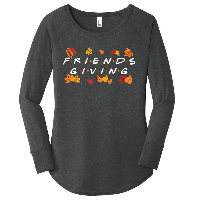 Friendsgiving Fall Autumn Friends & Family Thanksgiving Women's Perfect Tri Tunic Long Sleeve Shirt