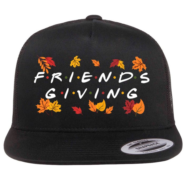 Friendsgiving Fall Autumn Friends & Family Thanksgiving Flat Bill Trucker Hat