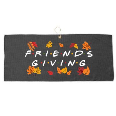 Friendsgiving Fall Autumn Friends & Family Thanksgiving Large Microfiber Waffle Golf Towel