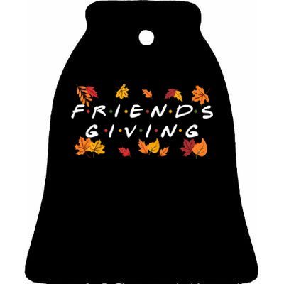 Friendsgiving Fall Autumn Friends & Family Thanksgiving Ceramic Bell Ornament