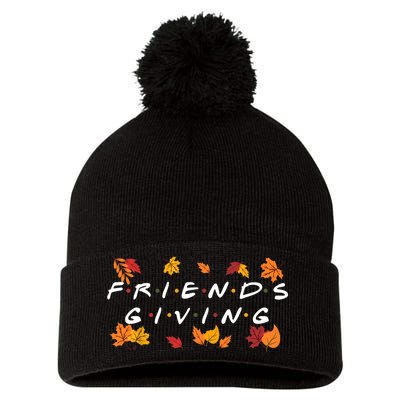 Friendsgiving Fall Autumn Friends & Family Thanksgiving Pom Pom 12in Knit Beanie