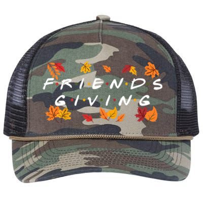 Friendsgiving Fall Autumn Friends & Family Thanksgiving Retro Rope Trucker Hat Cap