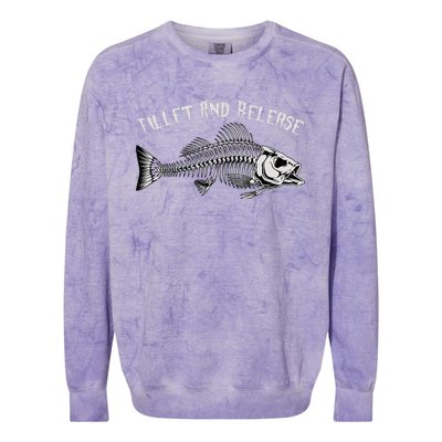 fishing fillet and release cool fisherman humor Colorblast Crewneck Sweatshirt