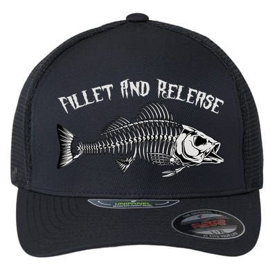 fishing fillet and release cool fisherman humor Flexfit Unipanel Trucker Cap