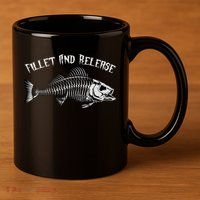 fishing fillet and release cool fisherman humor 11oz C Handle Ceramic Mug