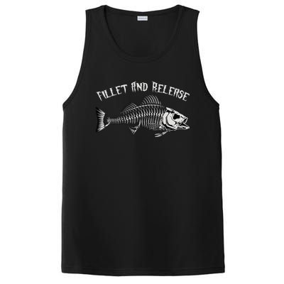 fishing fillet and release cool fisherman humor PosiCharge Competitor Tank