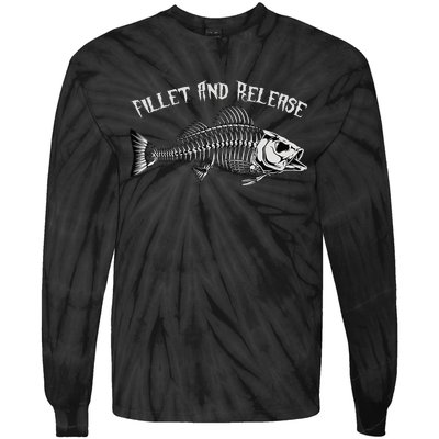 fishing fillet and release cool fisherman humor Tie-Dye Long Sleeve Shirt