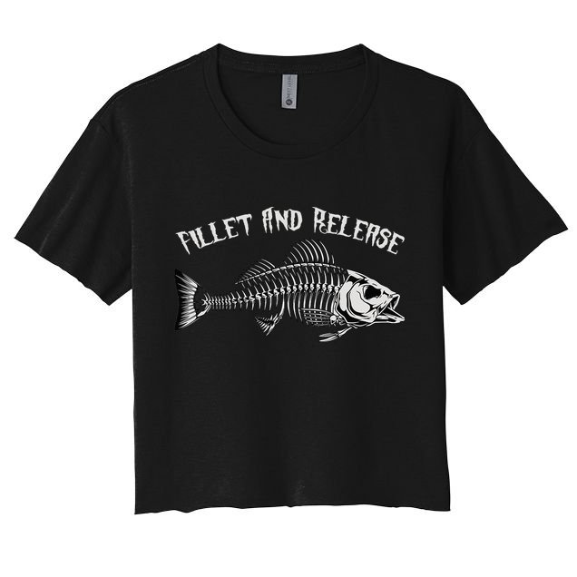 fishing fillet and release cool fisherman humor Crop Top
