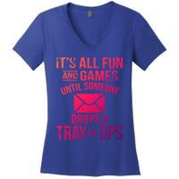 Funny Fun And Games Proud Postal Worker Meaningful Gift Women's V-Neck T-Shirt