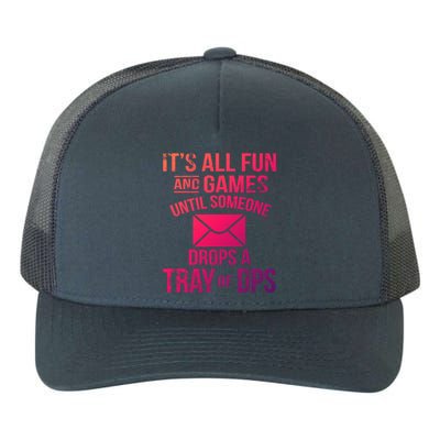 Funny Fun And Games Proud Postal Worker Meaningful Gift Yupoong Adult 5-Panel Trucker Hat