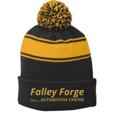 Falley Forge Auyomotive Center Stripe Pom Pom Beanie