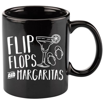 Flip Flops And Margaritas Funny Beach Summer Vacation Cool Gift 11oz C Handle Ceramic Mug