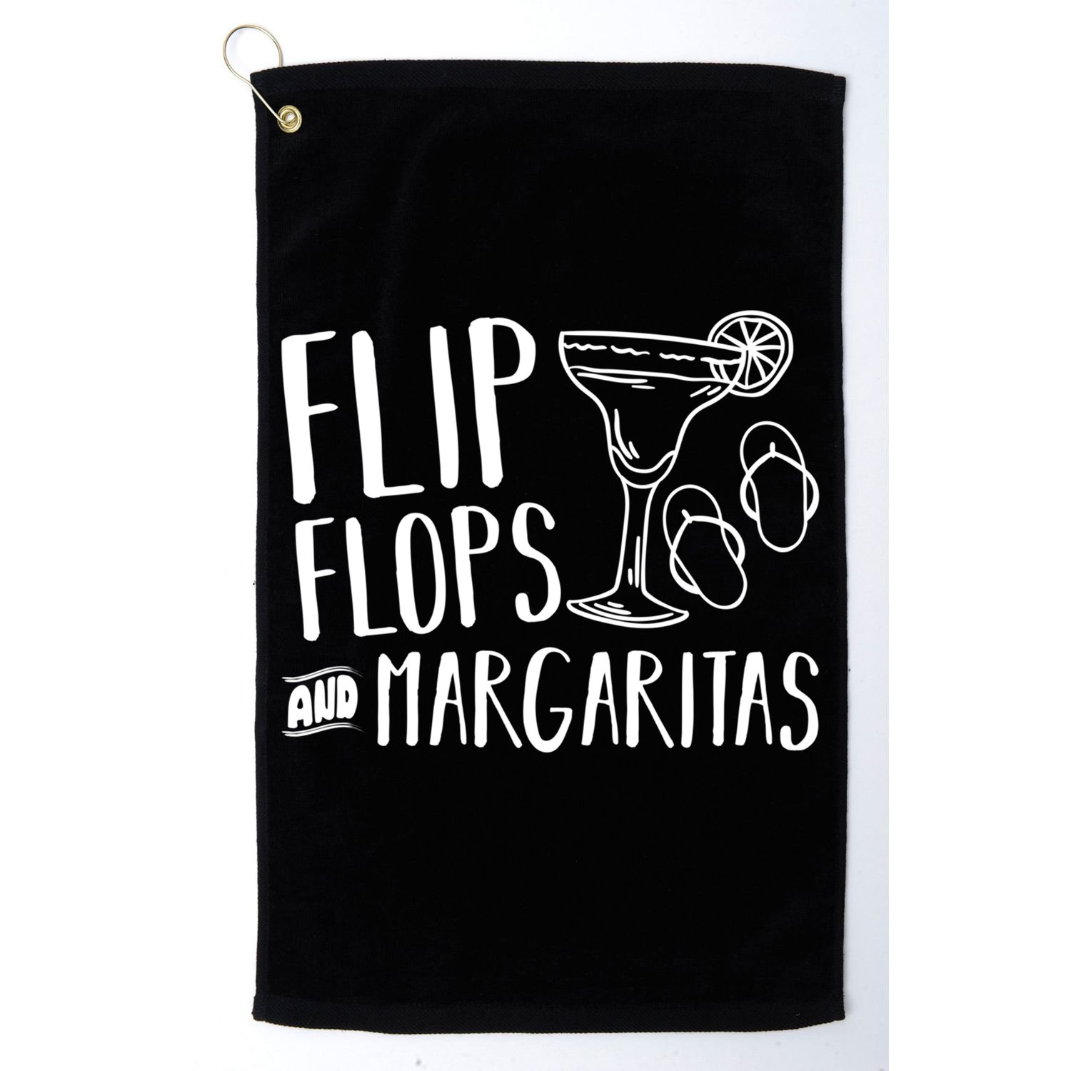 Flip Flops And Margaritas Funny Beach Summer Vacation Cool Gift Golf Towel