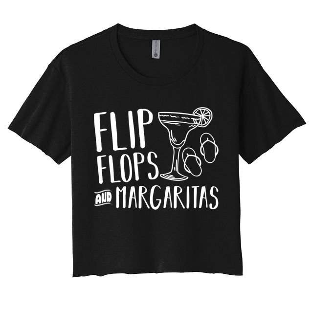 Flip Flops And Margaritas Funny Beach Summer Vacation Cool Gift Crop Top