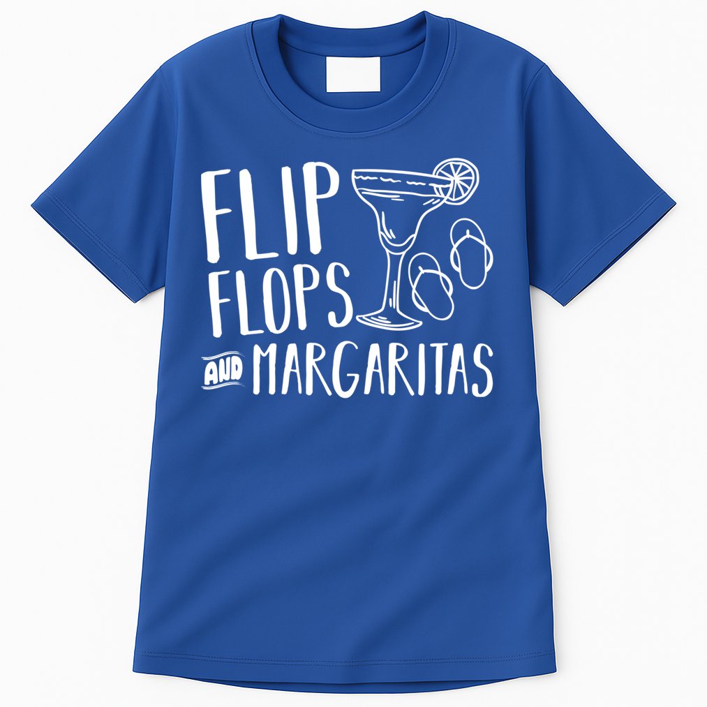 Flip Flops And Margaritas Funny Beach Summer Vacation Cool Gift Tall T-Shirt