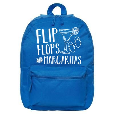 Flip Flops And Margaritas Funny Beach Summer Vacation Cool Gift 16 in Basic Backpack