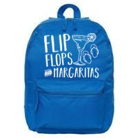 Flip Flops And Margaritas Funny Beach Summer Vacation Cool Gift 16 in Basic Backpack