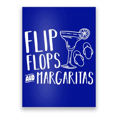 Flip Flops And Margaritas Funny Beach Summer Vacation Cool Gift Poster