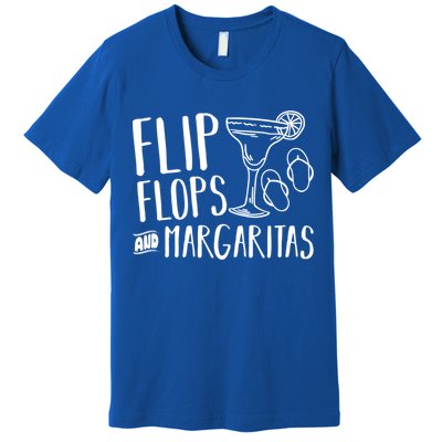 Flip Flops And Margaritas Funny Beach Summer Vacation Cool Gift Premium T-Shirt
