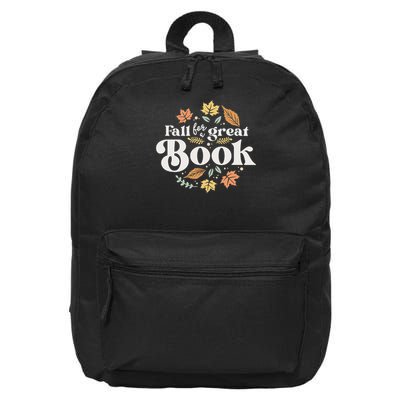 Fall For A Great Book Reading Librarian Autumn Teacher 16 in Basic Backpack