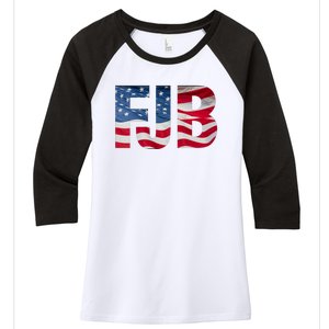 FJB Flag Apparel Women's Tri-Blend 3/4-Sleeve Raglan Shirt