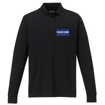 Fascism Funny Anti Trump Campaign Sign Parody Performance Long Sleeve Polo