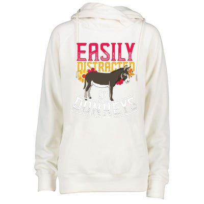 Funny Farm Animal Lover Gift Donkey Womens Funnel Neck Pullover Hood