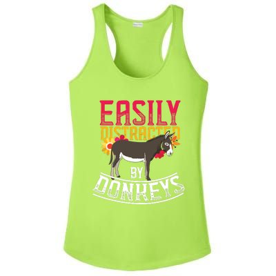 Funny Farm Animal Lover Gift Donkey Ladies PosiCharge Competitor Racerback Tank