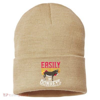 Funny Farm Animal Lover Gift Donkey Sustainable Knit Beanie
