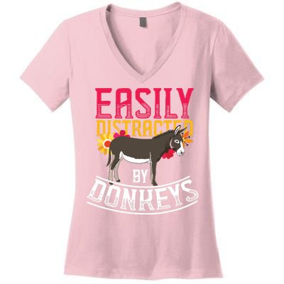 Funny Farm Animal Lover Gift Donkey Women's V-Neck T-Shirt