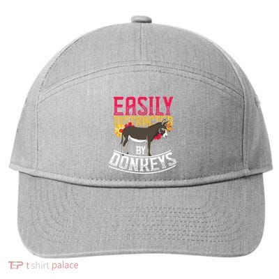 Funny Farm Animal Lover Gift Donkey 7-Panel Snapback Hat