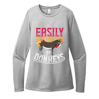 Funny Farm Animal Lover Gift Donkey Womens CVC Long Sleeve Shirt