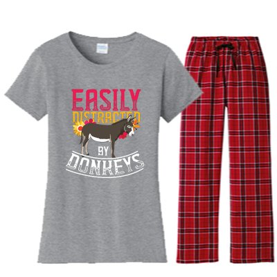 Funny Farm Animal Lover Gift Donkey Women's Flannel Pajama Set