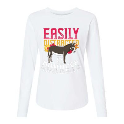 Funny Farm Animal Lover Gift Donkey Womens Cotton Relaxed Long Sleeve T-Shirt