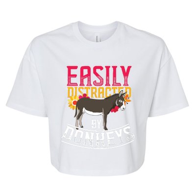 Funny Farm Animal Lover Gift Donkey Bella+Canvas Jersey Crop Tee