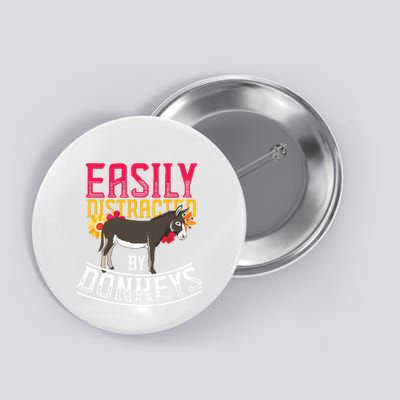 Funny Farm Animal Lover Gift Donkey Button