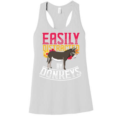 Funny Farm Animal Lover Gift Donkey Women's Racerback Tank