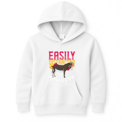 Funny Farm Animal Lover Gift Donkey Kids Hoodie
