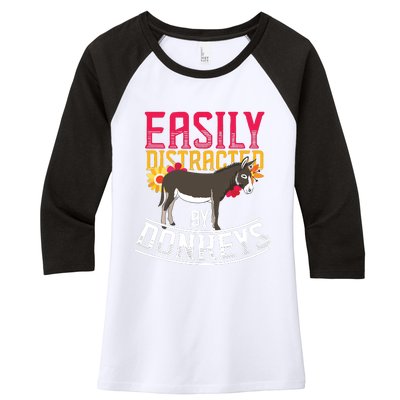 Funny Farm Animal Lover Gift Donkey Women's Tri-Blend 3/4-Sleeve Raglan Shirt