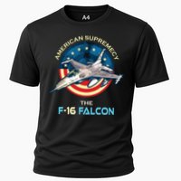 F16 Falcon American Patriotic Fighter Jet 4th Of July Flag Cooling Performance Crew T-Shirt