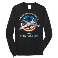 F16 Falcon American Patriotic Fighter Jet 4th Of July Flag Long Sleeve Shirt