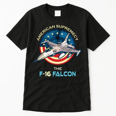 F16 Falcon American Patriotic Fighter Jet 4th Of July Flag Tall T-Shirt