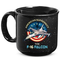 F16 Falcon American Patriotic Fighter Jet 4th Of July Flag 15oz Campfire Ceramic Mug
