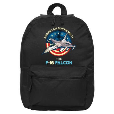 F16 Falcon American Patriotic Fighter Jet 4th Of July Flag 16 in Basic Backpack