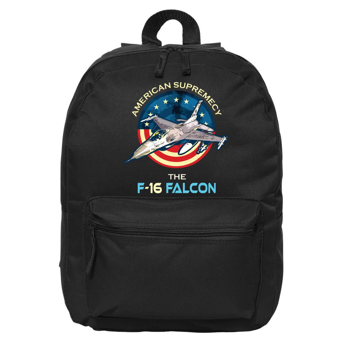 F16 Falcon American Patriotic Fighter Jet 4th Of July Flag 16 in Basic Backpack
