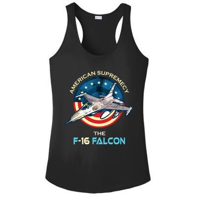 F16 Falcon American Patriotic Fighter Jet 4th Of July Flag Ladies PosiCharge Competitor Racerback Tank